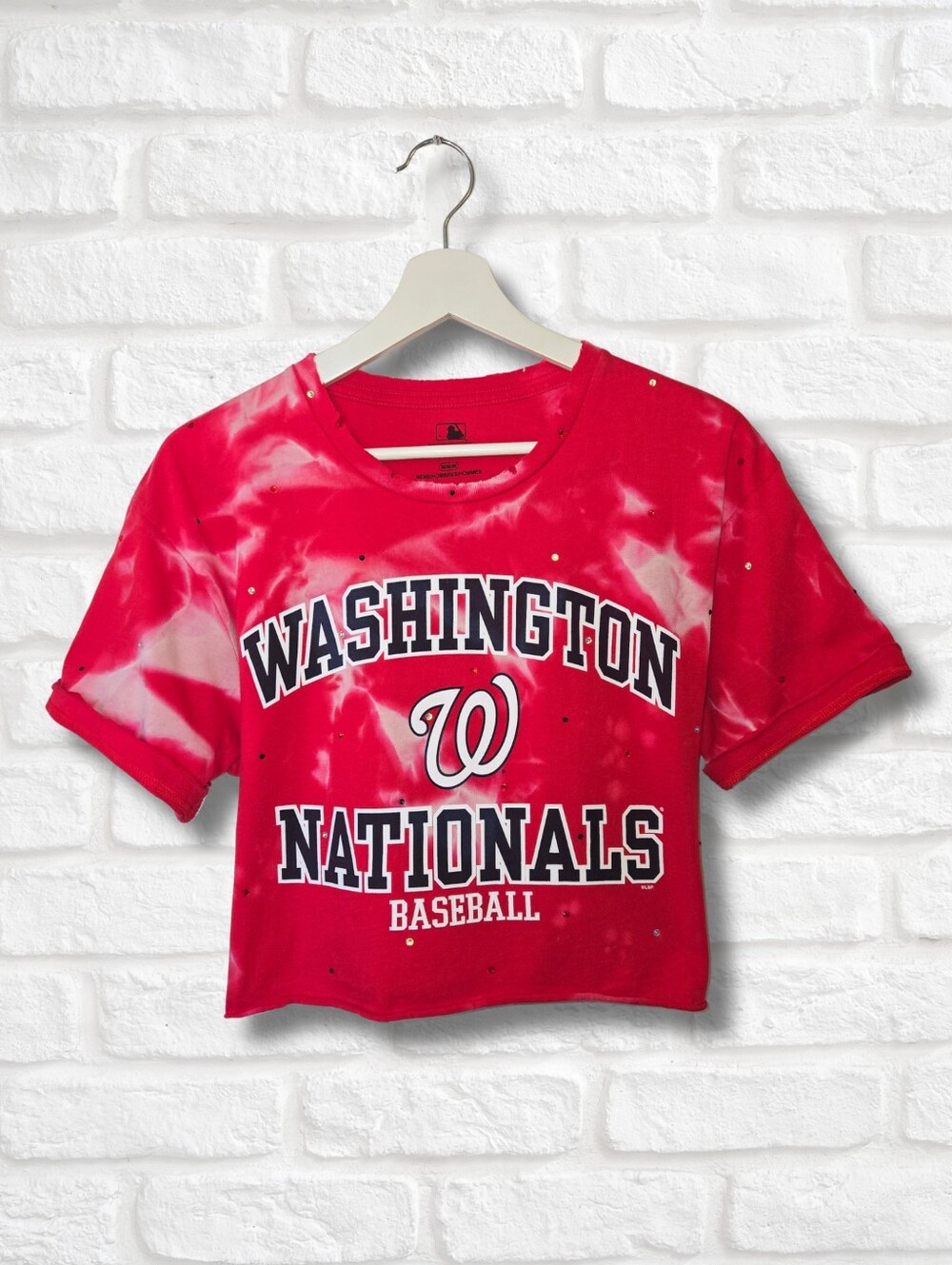 Washington Nationals Crop Top W/Rhinestones